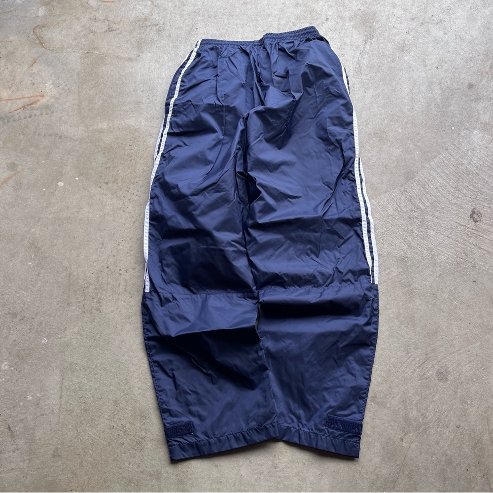 Vintage 90’s Adidas Baggy Navy White Striped Track Pants - Picture 4 of 5